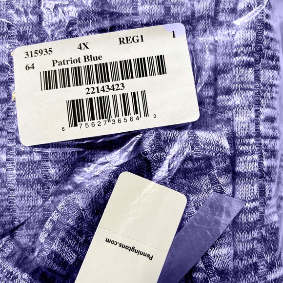 TUNIC, LONG LENGTH, PATRIOT BLUE (Medium Blue) & WHITE, SIZE 4X, MADE IN CANADA! - Picture 3 of 11